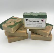 Load image into Gallery viewer, Tick me Off: Tick Repellent Soap: 6 Bars. Mugwort with Lavender, Citronella, Thyme and geranium essential oils, six (6) 4.5 oz bars.