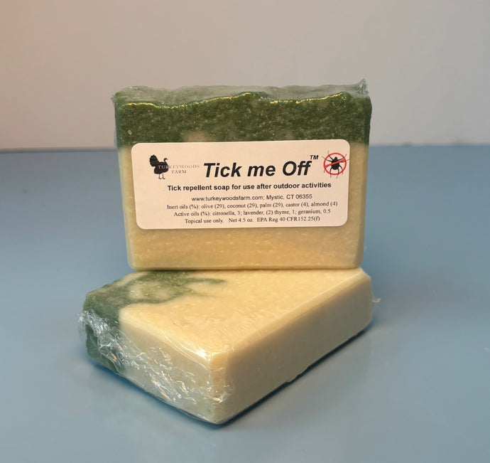 Tick me Off: Tick Repellent Soap: Mugwort with Lavender, Citronella, Thyme and geranium essential oils, Two 4.5 oz bars.